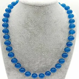 Ny naturlig 8mm bläck blå apatit ädelsten runda pärlor halsband 18 '' aaa