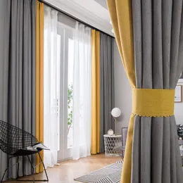 Занавеска в европейском стиле современные простые бесшовные шторы Chenille Кашемировые занавески для гостиной столовой спальня 2022