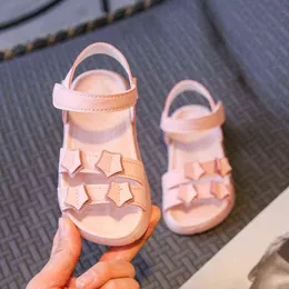 Mjuka botten flickor skor för barn barn sandaler prinsessor skor sommar barn mode applikationer strand sandaler 1 2 3 4 5 6 år G220523