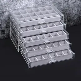 Storage Boxes & Bins Large-capacity Drawer Box Earrings Jewelry Dust-proof Finishing Transparent Ring Sub-grid Acrylic BoxStorage