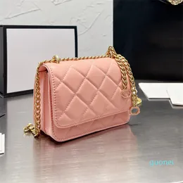 2022ss mini emaye kare flep çantası buzağı buzağı klasik kapitalı ekose metal kolye donanım zinciri crossbody omuz çantası tasarımcı çanta