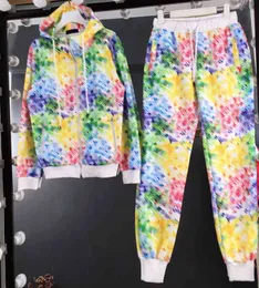 Womens Designer Tracksuits Two Piece Set Fashion Hoodie And Pants Suits Classic Logo Print Zip Cardigan Jacket With Colorful Casual Trousers 2 Piece Sets