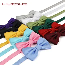 Huishi bow tie 남자 여자 연회 웨딩 파티 신랑 소년 좋은 품질 나비 나비 매듭 Mens Bowties Black Gold