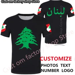 لبنان T Shirt DIY اسم مخصص مجاني رقم LBN T Shirt Nation Flag LB جمهورية العربية العربية اللبنانية طباعة P o الملابس 220620