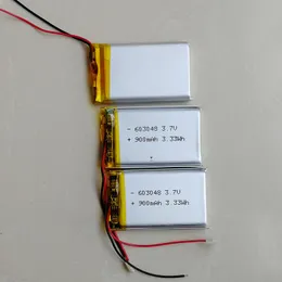 Li Polymer Battery 603048 3.7V 900mAh litiumlipo -batterier för GPS 100 st/parti