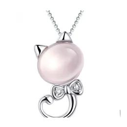 Collane con ciondolo Collana con gatti Gioielli di moda Pietra dell'occhio fortunato Pendenti con consegna a goccia eleganti femminili Dhsqe