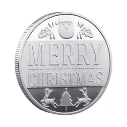 Decorazioni natalizie 1Pc Moneta di Babbo Natale 2022 Ornamento commemorativo Souvenir Collezione su due lati Design in microrilievo SliNatale
