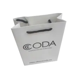 200 st 21156cm lyxåtervinning papper present Eco Friendly Custom Promotional Bag med tryckt 220706