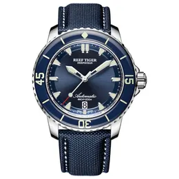 Ny 2020 Reef Tiger/RT Super Luminous Dive Watches Mens Blue Dial Analog Automatic Watches Nylon Strap Reloj HOMBRE RGA3035 T200324