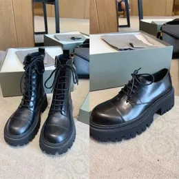 balencig Balenicass Leather Chunky Womens Balencaiiga Black Tractor Paris Boots Fashion Combat Strike Booties Shoes Platform Boots Lace Up Zipper Ankle Short Boot