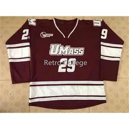 MThr #29 JONATHAN QUICK UMASS MINUTEMEN Hockey Jersey Embroidery Stitched Customize any number and name Jerseys
