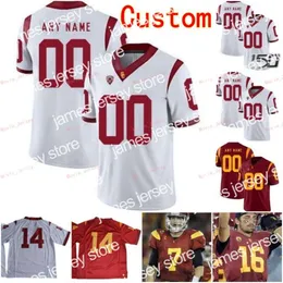 James Stitched Custom 14 Sam Darnold 18 JT Daniels 19 Matt Fink 21 Adoree 'Jackson USC Trojans College Uomo Donna Maglia giovanile