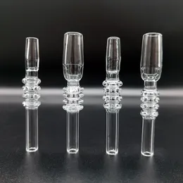 10mm 14mm 18mm Quartz Tips Röktillbehör DAB Straw Mini Nectar Collector Tips med Keck Clips för glas Bongs Vattenrör