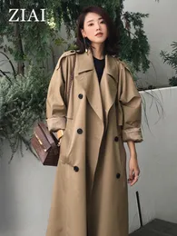 Ziai Sale Spring Autumn Women's Trench Coat Lapel Female Windbreaker Long Sleeve Lady Trend Casual Jacket ZS7246 220812