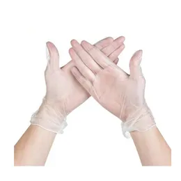 SRYSJS 100Pcs Disposable Gloves Transparent PVC Gloves Dishwashing/Kitchen/Garden /Rubber Gloves For Home Cleaning 201021