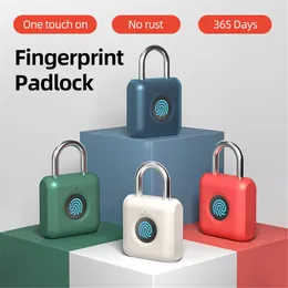 Замок отпечатков пальцев Smart Padlock Quick разблокировать USB -заряду без ключа для корпуса багажа