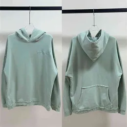 Ice Color Mint Green Anti-Cut Terry Hoodie Men Kvinnor Högkvalitativ Fashion Casual tröja T220721