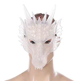 Roleparty 3d Dragon Mask Halloween Party Costume Adders For Adults Scary Animal Half Face Masks L220711