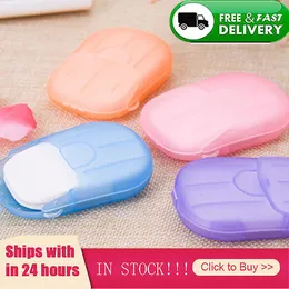 Soap Dishes Boxes 100Pcs/20Pcs Disposable Paper Clean Scented Slice Foaming Box Mini For Outdoor Travel Use Cleaning PaperSoap