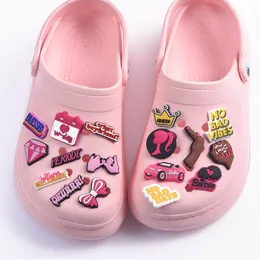 1 Pcs 2022 New Designer Women Croc Shoes Charms Girl Power Accessories Beauty Lipstick Queen Clog Shoes Make Up Pink Decoration