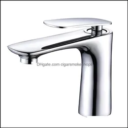 الحمام بالوعة الحنفيات الحنفيات الاستحمامات ACCS Home Garden Tuqiu Basin Faucet Water Tap Red Brass Cold Handle Single Mixer12574 Drop Droviour