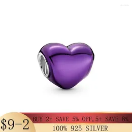 Inne 2022 Serce Charm Purple Sweet Bead Fit Oryginalna bransoletka Silver 925 Robienie delikatnego wisiorka do biżuterii dla kobiet Wynn22