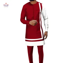 Conjunto de roupas tradicional de homens africanos personalizados Dashiki Ancara Pant 2 peças Conjunto de mangas compridas roupas de tracksuit de tamanho Wyn1181 220615