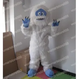 Halloween White Snowman Monster Mascot Costume de desenho animado Personagem Carnaval Festival Dresses Fantorizados Tamanho dos adultos