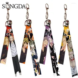 Keychains Tokyo Revengers Ribbon KeyChain Key Lanyards Cosplay Badge ID Cards Holder Halsband Keyring Telefon Anime Pendant Accessories Fr