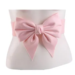 أحزمة حزام كوري مع Big Bow Band Band Band Corset Accessories مرنة الخصر لللباس للنساء