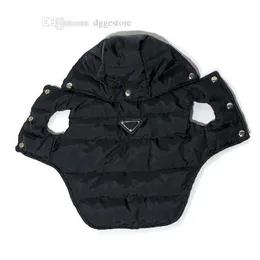 Designer Dog Clothes Winter Coat Warm Dog Apparel Waterproof Windproof Pet Vest Cold Weather Puppy Jacket med hattar för små medelstora stora hundar Bulldog Black XL A338