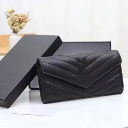 5A Top Designer Luxury Brand Кошельки Большие буквы Colorblock Original Ladies Ladies Caviar Long Convelope Coil Swork Classic Fashion Card Кредитные карты