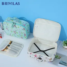 Brlvilas جديدة متعددة الوظائف سفر كيس مستحضرات التجميل فلامنغو أكياس ماكياج تخزين التربة مقاومة للماء الغسالة حالة مكياج الإناث 210305