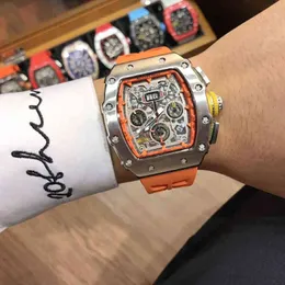 Zegarki projektant na rękę luksusowe mechaniki męskie Watch Richa Milles Demi Rm052 Klasyczna legenda pusta Hollow Out Skull Outline