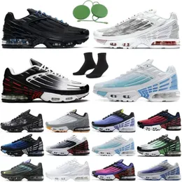 2024 med Sock Tag TN Plus 3 män Rinnande skor Laserblå Purple Grey Athletic Jogging Trackers Sneakers Big Size 46 Tnplus TNS Light Bone Obsidian