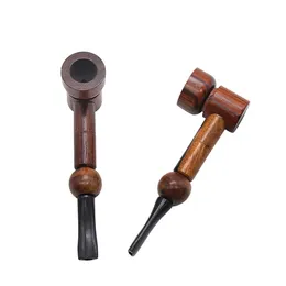 Handmade curved wood bamboo pipe cigarette holder joint wooden smoking tobacco pipe