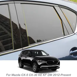 6pcs Araba Pencere Merkezi Sütun Sticker PVC TRIM MAZDA CX-5 CX-30 KE KF DM 2012 İÇİN MEVCUT AÇIK Aksesuarlar