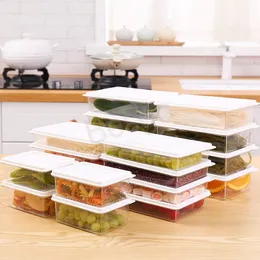 Kök Frukt Kylskåp Förvaring Box Tårta Vegetabiliska Plast Förvaring Boxar Skrivbord Smycken Sundries Tidy Dammsäker Case BH6332 ​​WLY