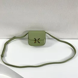 Mini Cross Body Bag Women Axelväska handväska handväska messenger väskor mode vanlig guld metall spänne slät cowide läder klaff lady plånbok hög kvalitet