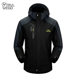 TRVLWEGO Camping senderismo chaqueta hombres otoño deportes al aire libre abrigos escalada Trekking rompevientos viaje impermeable chaquetas negro 220406