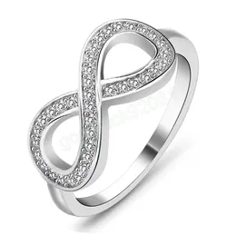 Trendy Infinity Ring Fashion Simple Accessories Lucky Letter Eight Shaped Women Middle Finger Rings