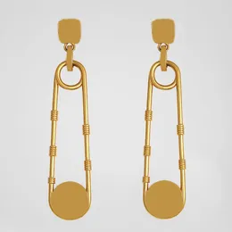 Designer Earings For Women Gold Paper Clip Pendent Earrings Fashion Men Dangle Earring Luxurys Hoops Jewelry V Studs 925 Silver Orecchini