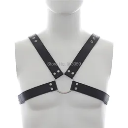 Belts Men Sexy Punk Faux Leathere Bustier Corset Sculpting Chest Belt Leather Suspenders Braces Pants