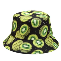 Beralar 2022 18 Stil Pamuk Meyve Deseni Baskı Kara Şapkası Balıkçı Açık Seyahat Güneş Kap şapkaları Erkekler ve Kadınlar İçin 131