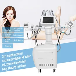 Nyaste 7 IN1 V10 Multifunktionell kavitation RF -bantningsmaskin Vakuum Roller Beauty Equipment