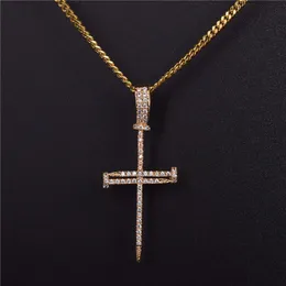 S Man Women Nist Cross Cross Collece Pendant Hip Hop Jewelry Bling Ice Out Cubi238k