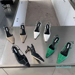 Designer -Sandals 2022 Spring Woman Heel Slingback Women Fashion Ankle Strap Ladies Elegant Pointed Toe Shoes Sandalias