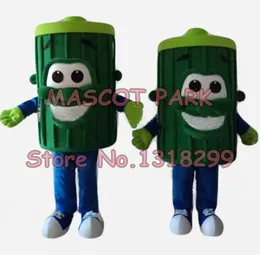 Mascote boneca traje mascote 1 peça verde lixo lixo caixote mascote traje tamanho adulto desenhos animados lixo lata de lixo theme theme trajes fantasia vestido
