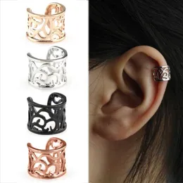 Clip-on & Screw Back Women's Punk Half Circle Ear Cuff Warp Clip Earrings For Women Charm Jewelry Chic Gold Tone Bone Clips GiftClip-on