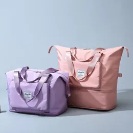 Bolsa de viagem HBP 2 -Storey com compartimento para iPad Bolsas de ginástica de ioga do compartimento para mulheres Aeroporto de nylon Aeroporto de grande capacidade Fim de fim de semana de férias